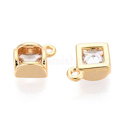 Brass Micro Pave Cubic Zirconia Charms&nbsp;KK-N263-65G