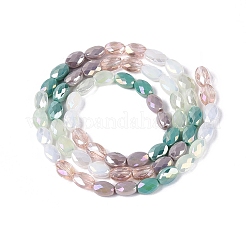 Electroplate Imitation Jade & Opaque & Transparent Glass Beads Strands&nbsp;EGLA-Q135-4x6MM-01D