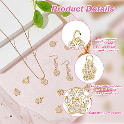 12Pcs Rack Plating Brass Micro Pave Cubic Zirconia Charms&nbsp;ZIRC-HS0001-14