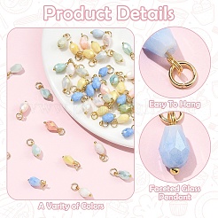 60Pcs 6 Colors Glass Pendants&nbsp;PALLOY-YW00171