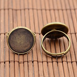 Vintage Brass Ring Components and Clear Glass Cabochons&nbsp;DIY-X0199-AB-NF