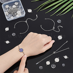 DIY Blank Dome Flat Round Link Bracelet Making Kit&nbsp;DIY-UN0004-54