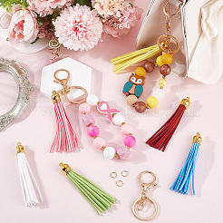 DIY Faux Suede Tasse Keychain Making Kits&nbsp;DIY-SP0002-43G