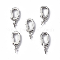 Brass Micro Pave Clear Cubic Zirconia Twister Clasps&nbsp;KK-P223-42P