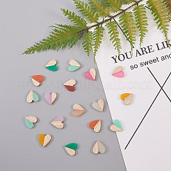 Resin & Wood Two Tone Cabochons&nbsp;RESI-CJ0001-97
