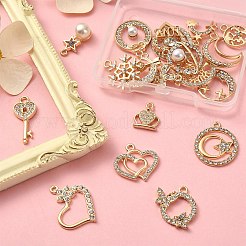 20Pcs 20 Style Alloy Crystal Rhinestone Pendants&nbsp;FIND-YW0003-36