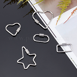 304 Stainless Steel Screw Carabiner Lock Charms&nbsp;STAS-UN0015-02P