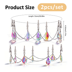 2Pcs Glass & Iron Hat Clip for Travel&nbsp;HJEW-FH00317