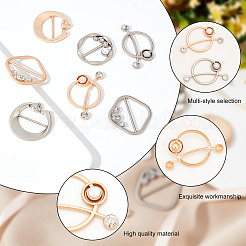 8Pcs 8 Style Alloy Resin Imitation Pearl Slide Buckles&nbsp;JEWB-GA0004-76
