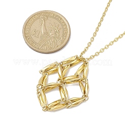 3 Pcs Crystal Stone Cage Pendant Necklaces&nbsp;NJEW-JN04751-02