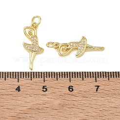 Brass Micro Pave Cubic Zirconia Pendants&nbsp;KK-T085-15D-G