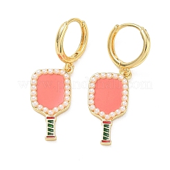 Brass Dangle Hoop Earrings for Women&nbsp;EJEW-A168-08G