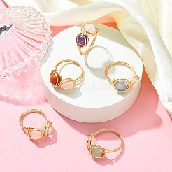 Natural Mixed Gemstone Finger Ring&nbsp;RJEW-JR00590