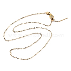 Ion Plating(IP) Adjustable 304 Stainless Steel Cable Chain Necklaces&nbsp;NJEW-K270-06G