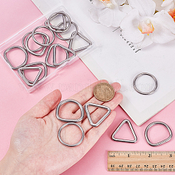 18Pcs 3 Styles Stainless Steel Linking Rings&nbsp;STAS-AR0002-66