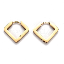 304 Stainless Steel Rhombus Huggie Hoop Earrings&nbsp;STAS-J033-08G