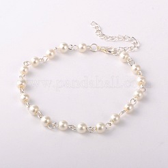 Trendy Glass Pearl Anklets&nbsp;AJEW-AN00035-01