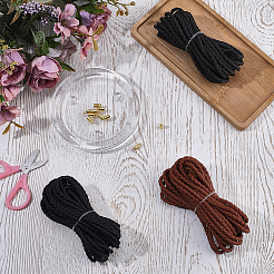 15M 3 Colors Braided Round Soft PU Imitation Leather Cords&nbsp;OCOR-CL0001-11C