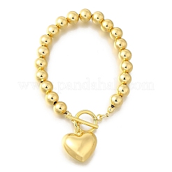 Brass Round Beads Charm Bracelets for Women&nbsp;BJEW-D317-06G