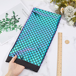 Fish Scale Pattern Polyester Fabric&nbsp;DIY-WH20081-102