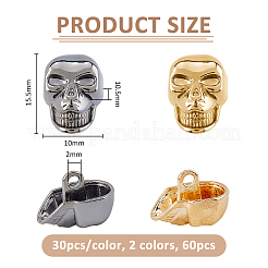 60Pcs 2 Colors Zinc Alloy Shank Buttons&nbsp;BUTT-FH0001-030