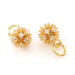 Brass Micro Pave Cubic Zirconia Charms&nbsp;KK-I672-19G