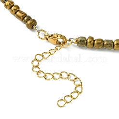 Handmade Evil Eye Lampwork Pendant Necklace with Glass Seed Beaded Chains for Women&nbsp;NJEW-JN04418