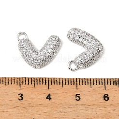 Brass & Clear Cubic Zirconia Charms&nbsp;KK-G558-03P