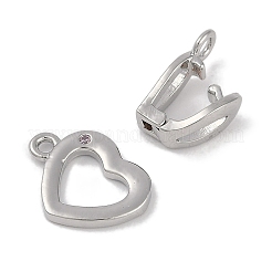 Heart Brass Fold Over Clasps&nbsp;FIND-U017-19P