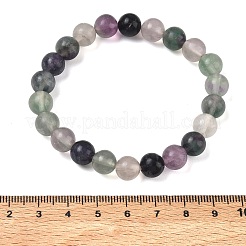 Natural Fluorite Round Beaded Stretch Bracelets&nbsp;GG-CBA12F1-02A-04