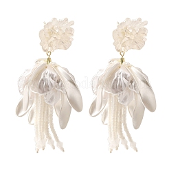 Alloy & 925 Sterling Silver & Acrylic Dangle Stud Earrings&nbsp;EJEW-Q013-06A