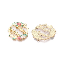 Rack Plating Alloy Enamel Pendants&nbsp;ENAM-N056-369KCG-01