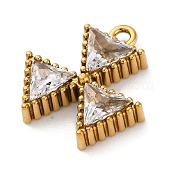 Ion Plating(IP) 304 Stainless Steel Cubic Zirconia Pendants&nbsp;STAS-R141-04G-01