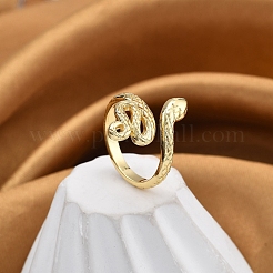 Rack Plating Brass Cuff Finger Rings for Women&nbsp;RJEW-M028-36G