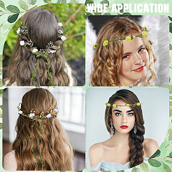 2Pcs 2 Colors Polyester Artificial Rose Garland Headbands Hair Vine&nbsp;AJEW-CP0008-26E