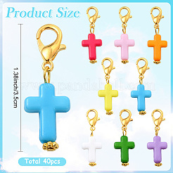40Pcs 8 Colors Acrylic Pendant Decorations&nbsp;HJEW-YW00529