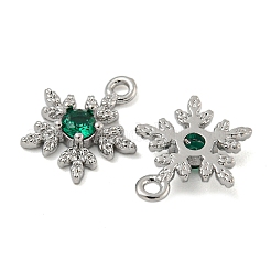 Flower Brass Micro Pave Cubic Zirconia Pendants&nbsp;KK-N254-102P-01