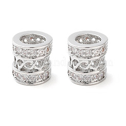 Brass Micro Pave Clear Cubic Zirconia Beads&nbsp;KK-U028-21P