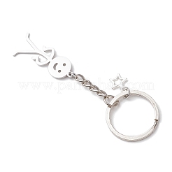 2Pcs 304 Stainless Steel  Keychains&nbsp;KEYC-JKC01163