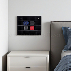 15-Grid Bamboo Wall-Mounted Tie Organizer Holder with 6 Adjustable Dividers&nbsp;AJEW-WH0609-920A