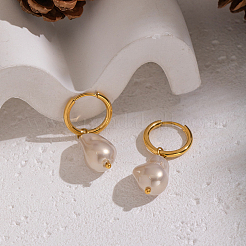 Nuggets Stainless Steel Hoop Earrings&nbsp;FW8144