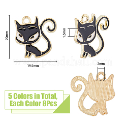 40PCS 5Colors Alloy with Enamal Pendants&nbsp;PALLOY-DC0001-66