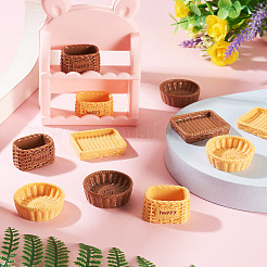24Pcs 6 Styles Rattan Basket Opaque Resin Display Decorations&nbsp;DJEW-TA0001-45
