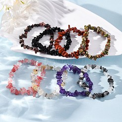 Chip Gemstone Stretch Beaded Bracelets for Kids&nbsp;BJEW-JB06305