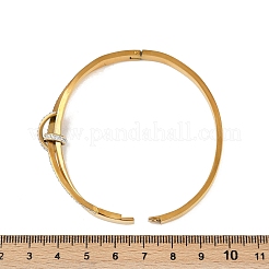 201 Stainless Steel with Rhinestone Bangles for Women&nbsp;BJEW-B138-03G
