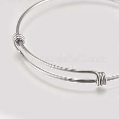 Tarnish Resistant 304 Stainless Steel Expandable Bangles&nbsp;STAS-K182-20P
