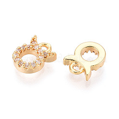 Brass Micro Pave Cubic Zirconia Charms&nbsp;KK-N263-148K-G