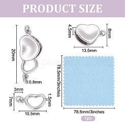 1Pc Sterling Silver Haart Box Clasps&nbsp;STER-GO0001-70B