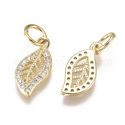 Brass Micro Pave Cubic Zirconia Charms&nbsp;ZIRC-F111-17G