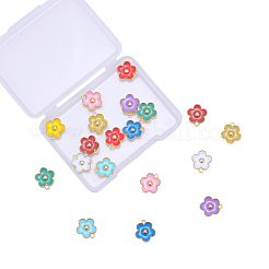 20Pcs 10 Colors Light Gold Plated Alloy Enamel Charms&nbsp;ENAM-CJ0001-65
